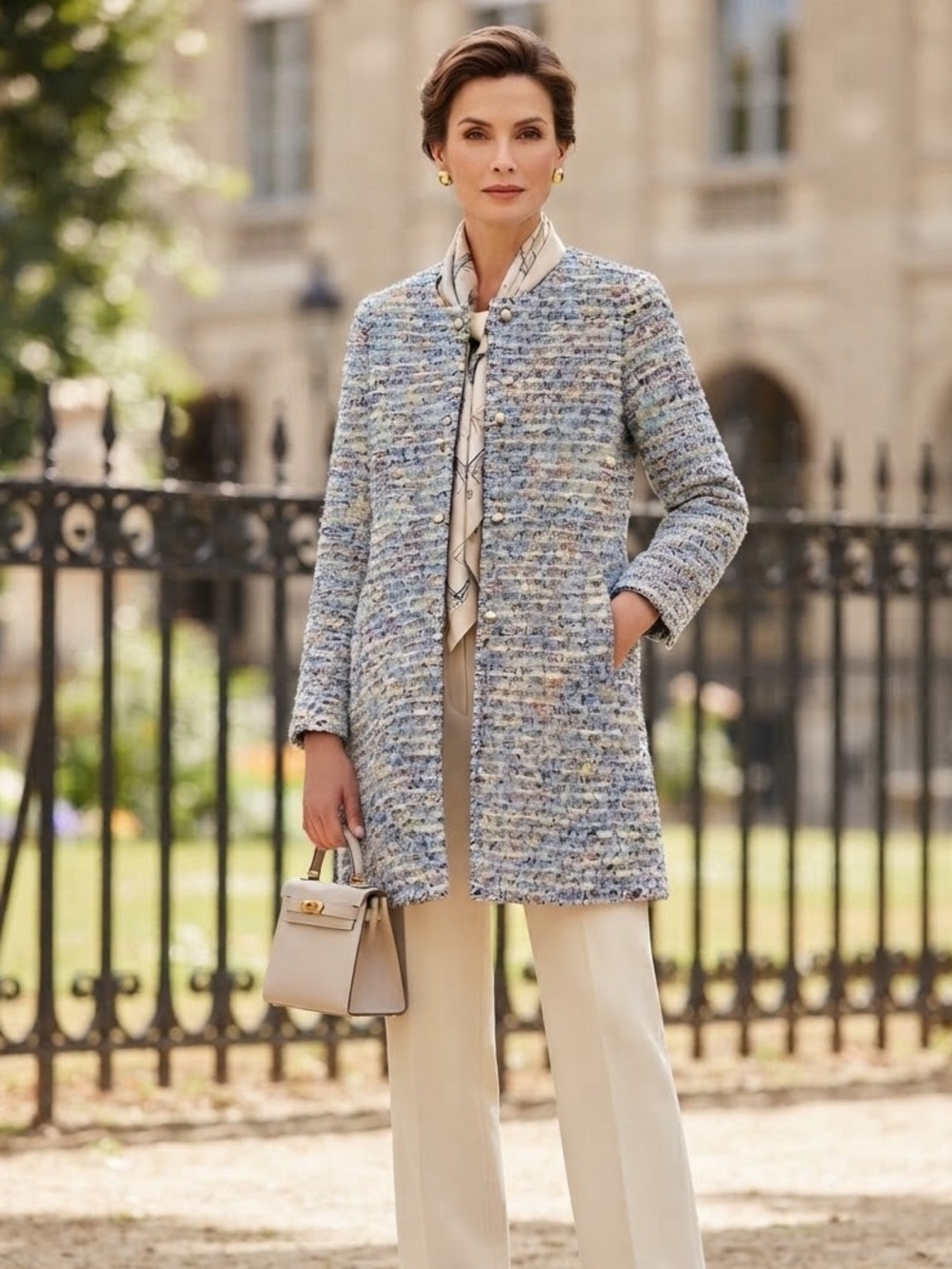 Vilagallo multi color tweed coat